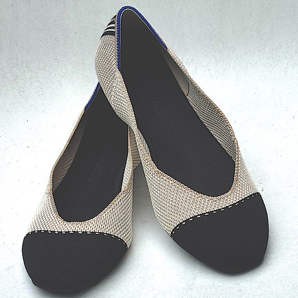 Rothy’s Tuxedo Captoe Square Toe Flats. Woman’s Size 6 1/2, Fits Size 6 - Picture 7 of 12
